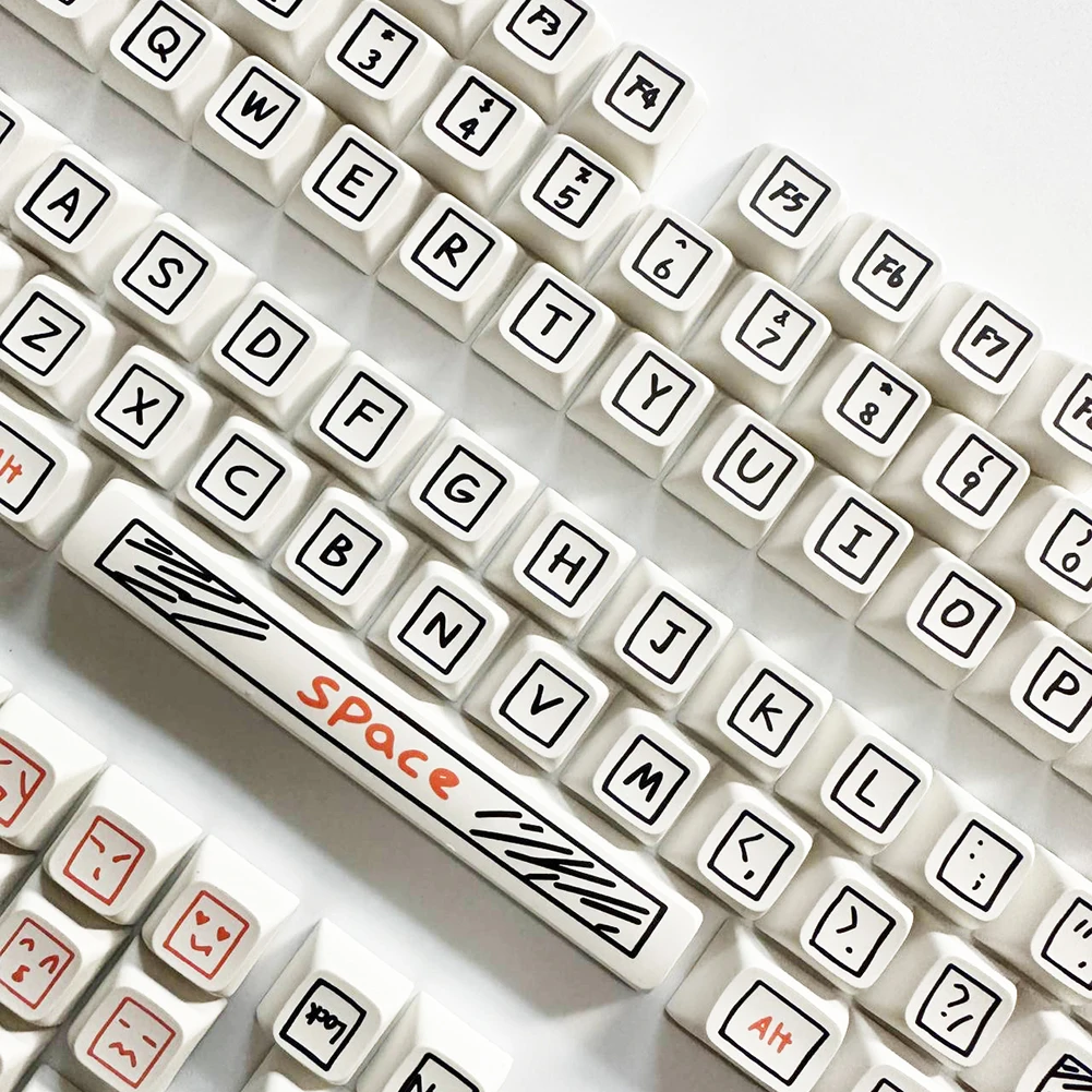 125 Клавиш / набор Клавишных Колпачков XDA Highly Graffiti Key Caps Термическая Сублимация DIY Замена Макета для Аксессуаров Механической Клавиатуры Изображение 3