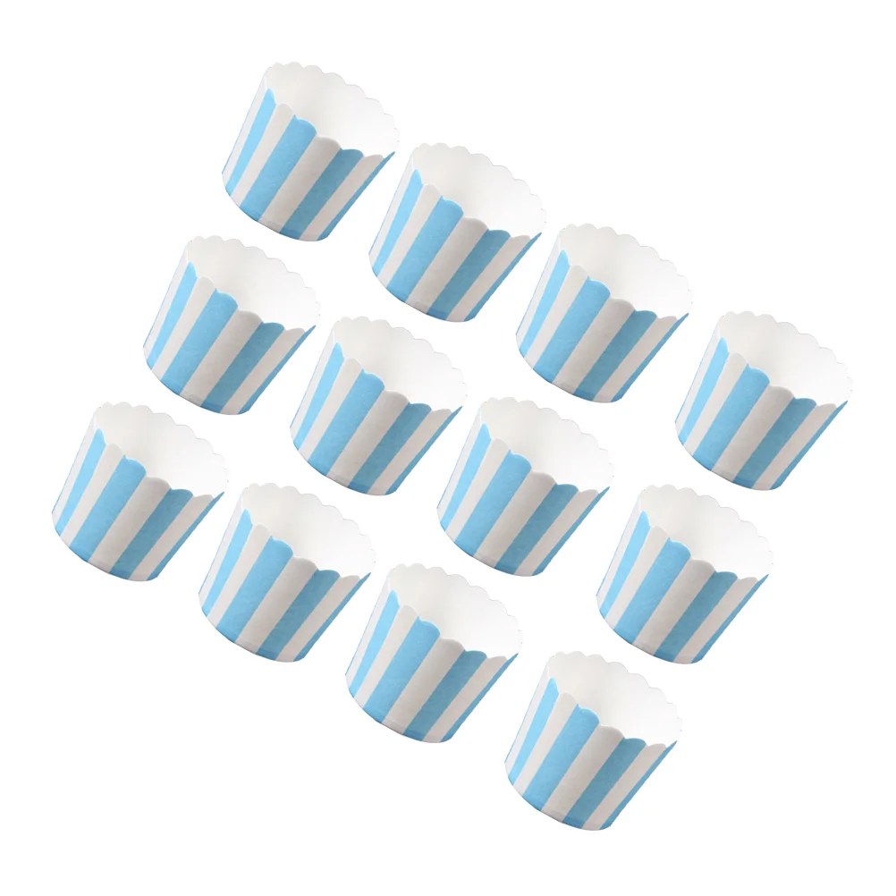 50 шт. Бумажный стаканчик в синюю и белую полоску, обертки для кексов, стаканчик для выпечки, Термостойкие стаканчики для кексов, Форма для Изображение 5