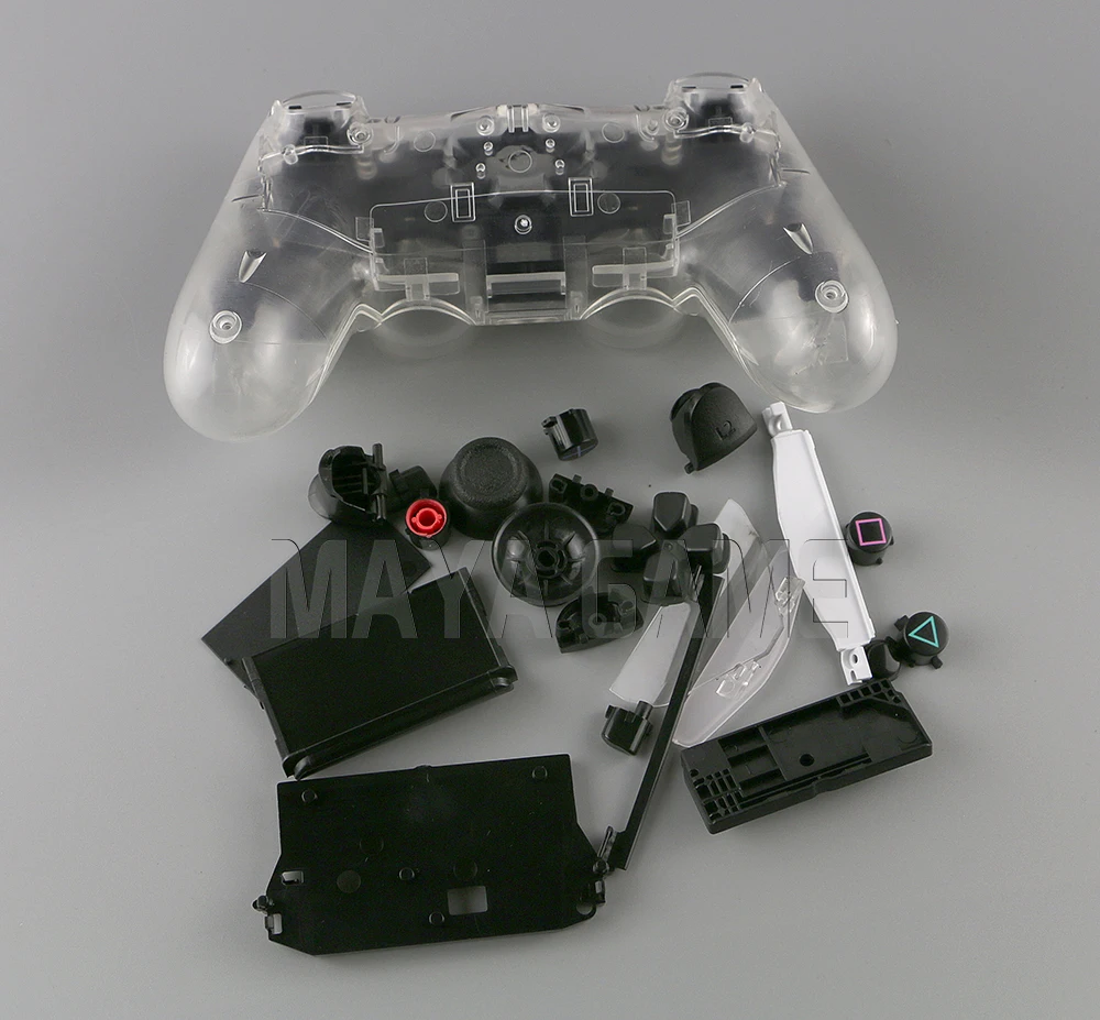 6 комплектов OCGAME для Playstatios, 4 Замены прозрачных корпусов для контроллера PS4, прозрачная оболочка и кнопки Изображение 3