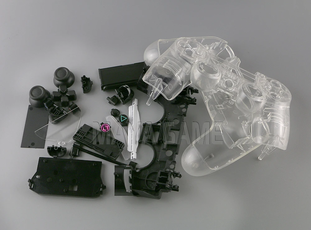 6 комплектов OCGAME для Playstatios, 4 Замены прозрачных корпусов для контроллера PS4, прозрачная оболочка и кнопки Изображение 5