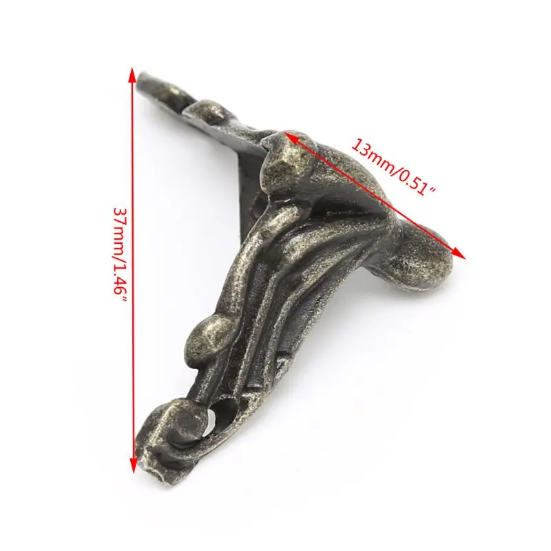 8x деКоративная Подарочная коробка для ювелирных изделий из античной бронзы Дерево для ножек футляра Ножной угол Prote Прямая поставка Изображение 2