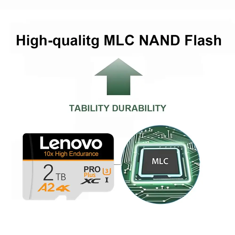Lenovo 2TB 1TB Карта Флэш-памяти High Speed Class 10 128 ГБ Micro TF / SD-Карта SSD A2 SD Адаптер Карты Памяти Камера / планшет / Видеорегистратор Изображение 2
