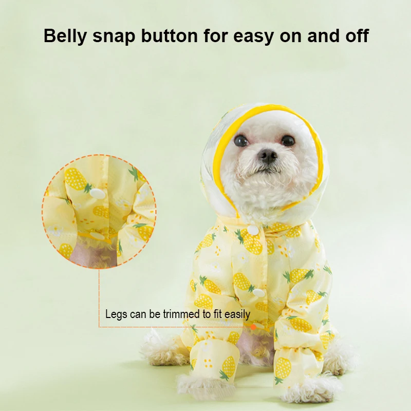 Xiaomi Youpin Дождевик для домашних животных, комбинезон с капюшоном, водонепроницаемый светоотражающий дождевик для собак 