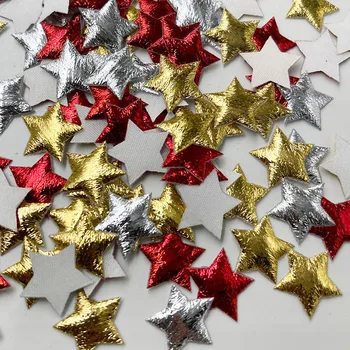 100шт Золотые/Серебряные звезды из вспененной ткани для декора Рождественской вечеринки, Открытки для вырезок, Украшения, Аксессуары для тиснения A370