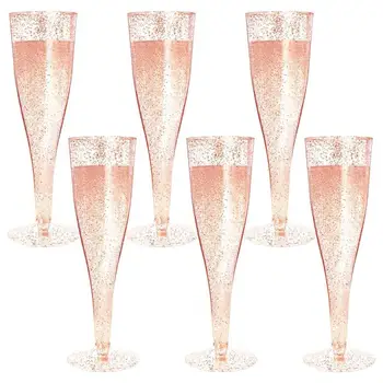 10шт Вино Шампанское Принадлежности для мероприятий Одноразовые стаканы Барные Коктейли Свадебные 4,5 унции / 135 мл Чашка для вечеринки Бокал Флейта Красные Коктейли