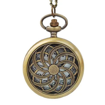 (1183) Элегантные винтажные карманные часы из сплава с римским номером, часы с двойным дисплеем времени, ожерелье, цепочка, часы для мальчиков и девочек в подарок