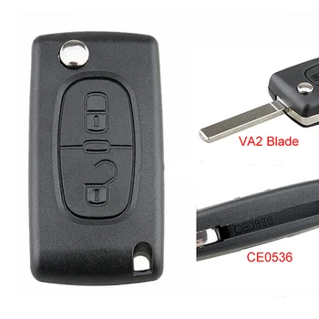 2-Кнопочный автомобильный брелок для ключей, черный Чехол для замены Аксессуаров для Citroen DS3 2012 2013 2014-2016 Для Peugeot Partner 2009-2016