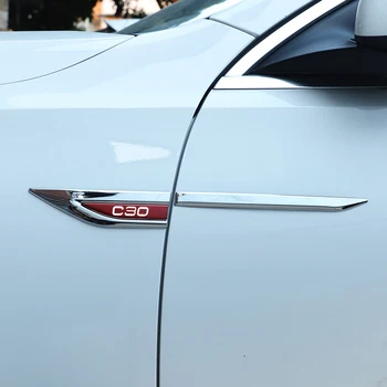 2 шт./компл. Автомобильное крыло Наклейка из нержавеющей стали Отличительные знаки Эмблема модели автомобиля Аксессуары для украшения экстерьера Volvo C30 с логотипом автомобиля