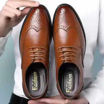2023 Горячие Мужские Оксфорды Ручной Работы, Кожаные Модельные туфли с перфорацией типа 