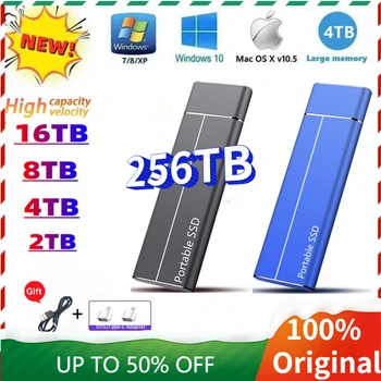 2023 Новейший бренд 100% Оригинальный Портативный SSD Внешний твердотельный накопитель 256T/8T Интерфейс USB3.1 Подходит для PS4/ноутбука/настольного компьютера