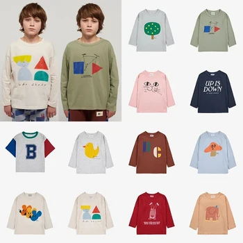 2023 Новые Весенне-осенние Детские футболки BC с рисунком Бобо, Детские футболки Для мальчиков и девочек, Комплект верхней одежды Для маленьких Мальчиков, Футболки для девочек