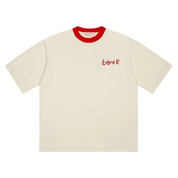 2023SS Летняя новая футболка M 520 на День Святого Валентина, высококачественная хлопковая модная футболка для мужчин и женщин