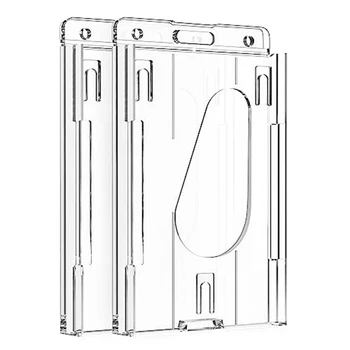 2ШТ Вертикальный жесткий пластиковый держатель для бейджа ID-карты для бейджей с прорезью для большого пальца Дизайн