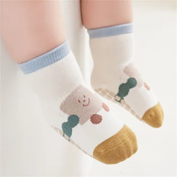 3 пары / комплект Носков для маленьких девочек и мальчиков, хлопковые носки для новорожденных с принтом для девочек и мальчиков, мягкие милые носки для малышей от 0 до 5 лет