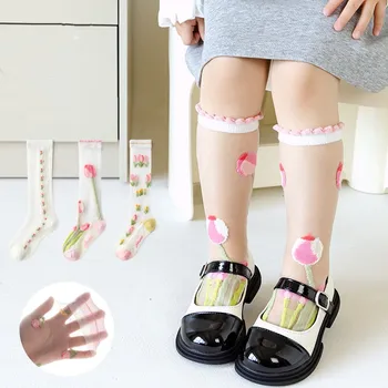 3 пары/лот Милые прозрачные клубничные носки для девочек, гольфы принцессы для малышей, Японский стиль, женские носки JK