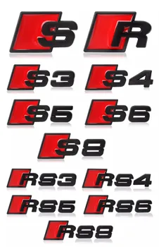 3D Плоские Буквы ABS Эмблема для Audi S3 S4 S5 S6 RS3 RS4 RS5 Крышка Багажника Автомобиля Именная Табличка Значок Логотип Автомобильные Наклейки Хром Глянцевый Черный