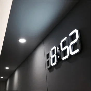 3D светодиодные цифровые настенные часы с 3 уровнями яркости, будильник, повтор, настольные часы, термометр, настенные часы, Домашний декор