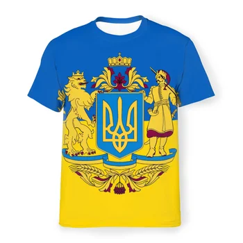 3D-футболки с эмблемой флага Украины, летние повседневные футболки с круглым вырезом и короткими рукавами, футболки унисекс, модные трендовые футболки для мужчин