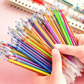 48 Цветов Шариковая Гелевая Ручка Highlight Refill Rod Color Ink Full Shinning Refill Painting Pen Школьник Рисует Цветной Ручкой грипп