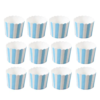 50 шт. Бумажный стаканчик в синюю и белую полоску, обертки для кексов, стаканчик для выпечки, Термостойкие стаканчики для кексов, Форма для