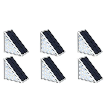 6 светодиодных солнечных ступенчатых светильников, водонепроницаемые наружные лестничные фонари, солнечные декоративные светильники