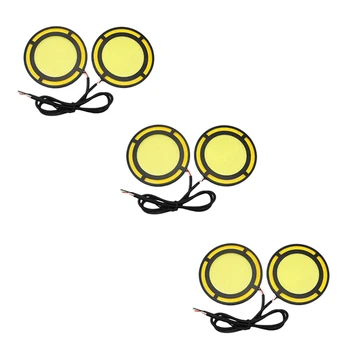 6шт Автомобильная Желтая + Белая Cob светодиодная лампа дневного света Drl Лампа Дневных ходовых противотуманных фар