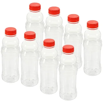8 Шт Бутылка Для Молока Бутылки Для Сока Прозрачные Колпачки Контейнеры Крышки Пластиковые Для Холодильника Поливают Домашним Напитком Маленький Смузи