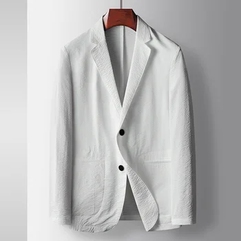 C82161 Весенне-летний новый мужской повседневный костюм, легкая роскошная деловая куртка без морщин, Тонкая куртка из нетканого материала.