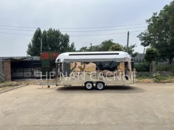 Carros De Comida Коммерческий трейлер для общественного питания, передвижной соковый бар, продовольственный трейлер, полностью оборудованный грузовик быстрого питания Airstream BBQ