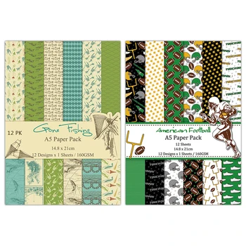 Chzimade Зеленый Фон с рисунком Рыбалки и футбола, Изготовление бумажных открыток, Поделки из бумаги, обои ручной работы, декоративные
