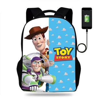 Disney Toy Story Мужской Женский рюкзак USB Дорожный рюкзак Mochila Рюкзак Школьная сумка для мальчиков и девочек Детские сумки для книг