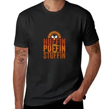 Huffin for the Stuffin Turkey Trot 2022 Забавная футболка на День благодарения, футболки больших размеров, футболки с кошками, мужские футболки с рисунком аниме