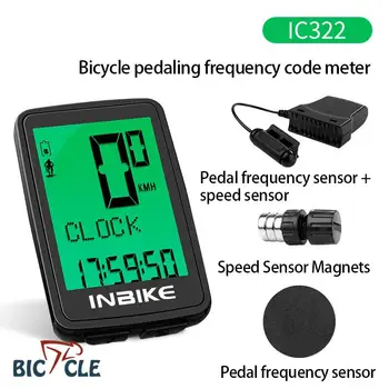INBIKE Двуязычный измеритель частоты педалирования велосипеда, дорожный велосипед, Многофункциональный беспроводной Одометр, Спидометр