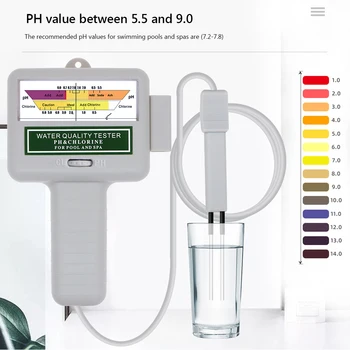 PH-тестер для измерения PH-хлора, измеритель хлора, тестер 2 в 1 для бассейна, аквариума, устройство для тестирования качества воды, аксессуары для бассейна
