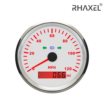 RAXEL 85 мм GPS Спидометр 120 км/ч 200 км/ч Спидометр с Красной Подсветкой 12 В 24 В для Авто Мотоцикл Трактор Грузовые Суда UTV