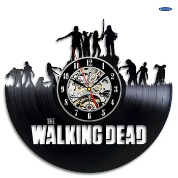 The Walking Dead Art Виниловые Настенные часы Подарочная комната Современная Домашняя Пластинка Винтажное украшение la crosse