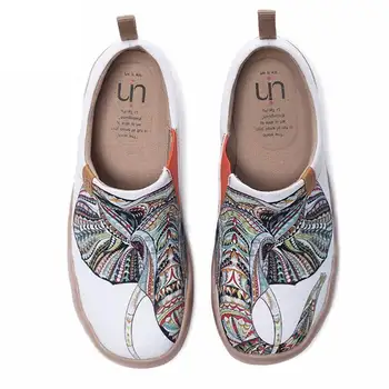UIN/ Женская повседневная обувь с росписью, легкие лоферы без застежки, удобные парусиновые модные кроссовки
