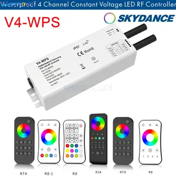V4-WPS 4CH * 5A Светодиодный Контроллер 2.4 G RF Одноцветный/Двойной Белый/RGB/RGBW Пульт Дистанционного Управления DC12-36V IP67 Водонепроницаемый для Светодиодной Ленты Лампы