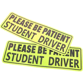 Автомобильные наклейки 2 шт., наклейка для студентов-водителей, аппликация для автомобилей, напоминающая о практике новичка, Окно из ПВХ