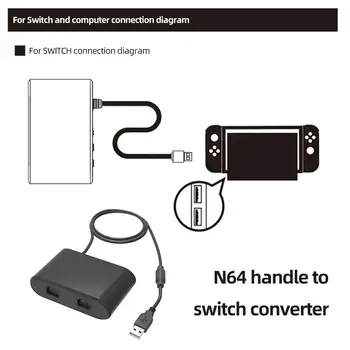 Адаптер контроллера N64 2 Порта Адаптер N64 Без задержек USB Беспроводной Адаптер Контроллера Подключи и играй для ПК с переключателем / OLED-моделью Windows