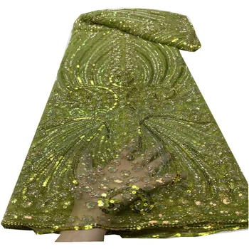 Африканская кружевная ткань с пайетками 2022 Высококачественная Французская кружевная ткань Нигерийская кружевная ткань с вышивкой для женщин SewFYU533