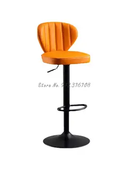 Барный стул Nordic, поднимающийся и вращающийся, современный барный стул с простой спинкой, легкий роскошный домашний барный стул, железный высокий стул