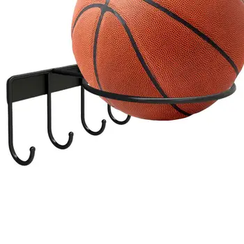 Баскетбольный держатель Универсальный Держатель для мяча Настенное крепление Без гвоздей Настенный Держатель для мяча Органайзер С крючками для баскетбола