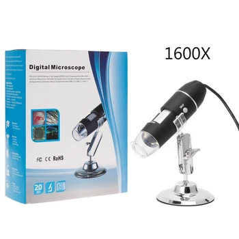 Бесплатная доставка 1600X USB цифровой микроскоп камера эндоскоп 8LED лупа с металлической подставкой
