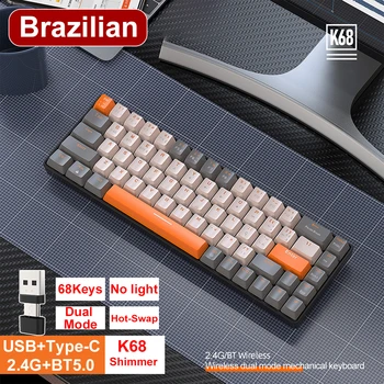 Бразильская Португальская Игровая Механическая Клавиатура K96 Беспроводная 2.4 G BT5.0 Клавиатура С Горячей Заменой Красный Зеленый Вал для ПК Компьютерный Геймер