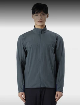Ветрозащитная мужская куртка softshell, водонепроницаемая, дышащая, универсальная, простой стиль, ткань, в которой конденсируются капли воды