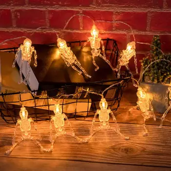 Водонепроницаемая лампа для украшения Хэллоуина, водонепроницаемые гирлянды со скелетом на Хэллоуин, Праздничная Сказочная лампа для вечеринки в помещении/ на открытом воздухе