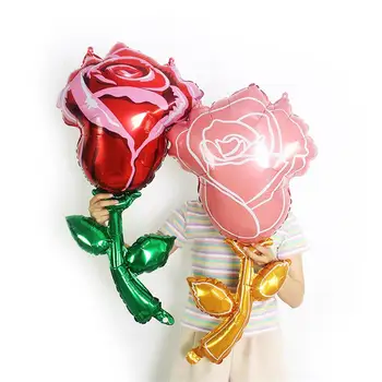 Воздушный шар из алюминиевой пленки с милой розой, предложение на День Святого Валентина, свадьба, День рождения, Детский игрушечный воздушный шар, декоративные принадлежности 
