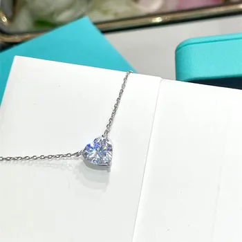 Высококачественное Ожерелье из Стерлингового Серебра 925 пробы в форме сердца Love Для женщин, Роскошные Ювелирные украшения DN