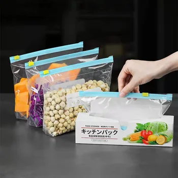 Герметичные пакеты Холодильники для пищевых продуктов Сумки для хранения Орехов Плотные пластиковые герметичные пакеты на молнии Хрустящие пакеты для домашнего использования